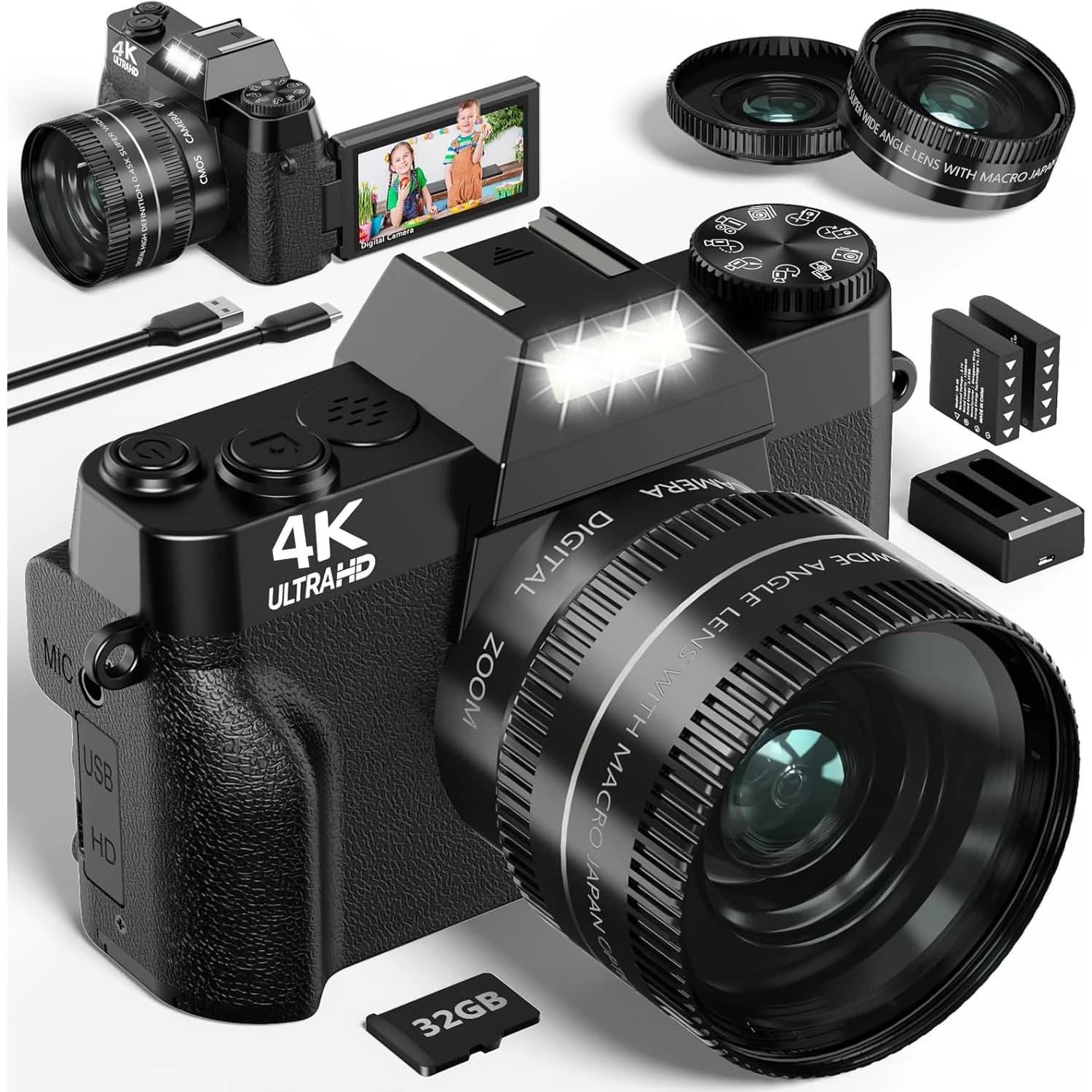Appareil photo numérique 4K pour la photographie