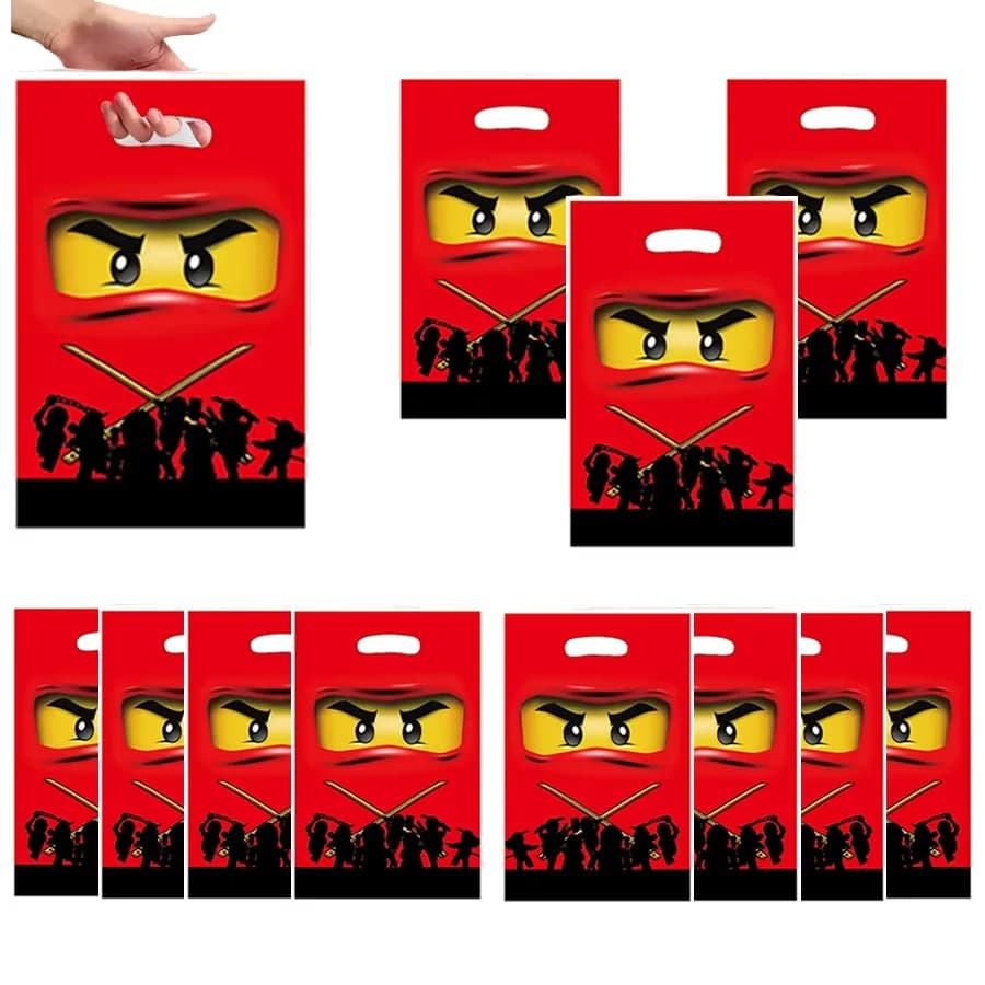10 sacs cadeaux Ninja, sacs de bonbons, sacs de friandises, sacs de gâteaux, sacs de loot pour enfants, filles, cadeaux de fête, fournitures pour fête d'anniversaire, cadeaux de mariage