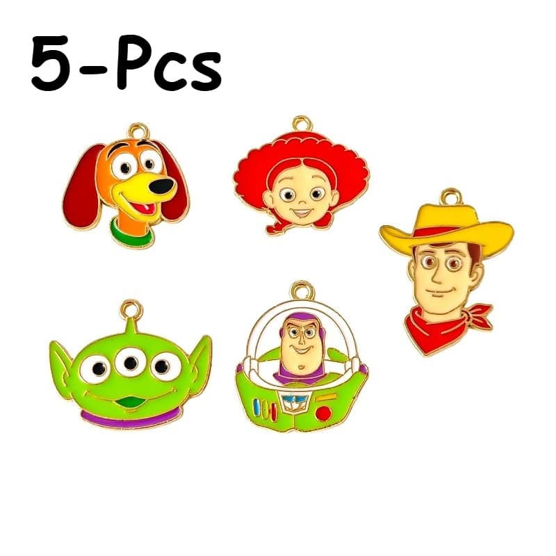 Accessoires de dessin animé et de l'anime Toy Story Buzz Lightyear, porte-clés en alliage émaillé DIY, breloques pour téléphone, colliers, pendentifs pour sacs, ornements
