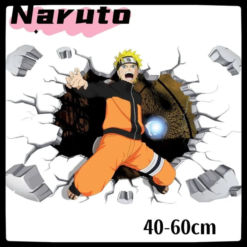 Autocollant mural dessin animé japonais Naruto, papier peint de bande dessinée 3D, adhésif tridimensionnel, peinture décorative imperméable