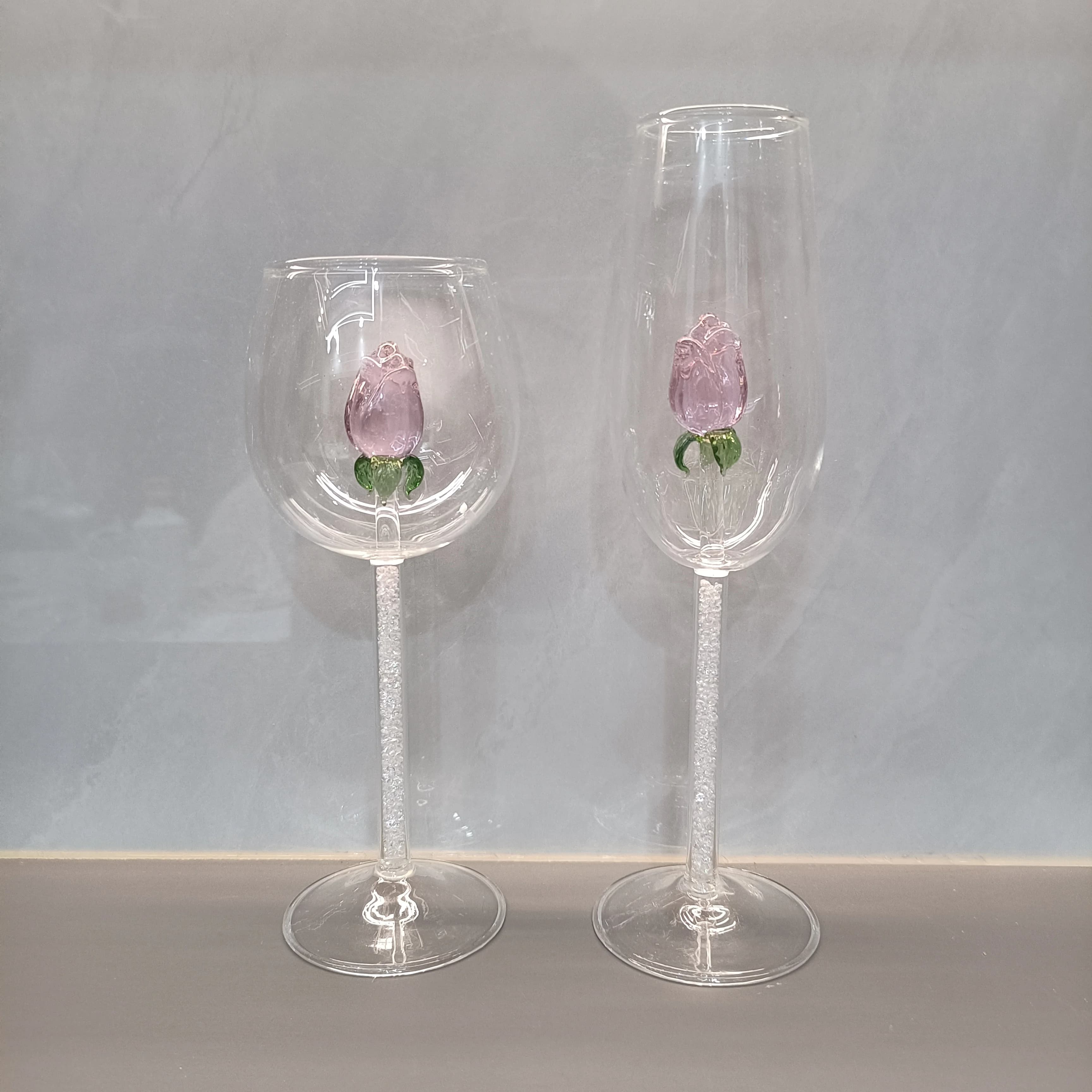 Verre à vin rouge romantique en forme de rose, verres à champagne, cadeaux pour mariage, Nouvel An, Noël, Saint-Valentin, pour la maison