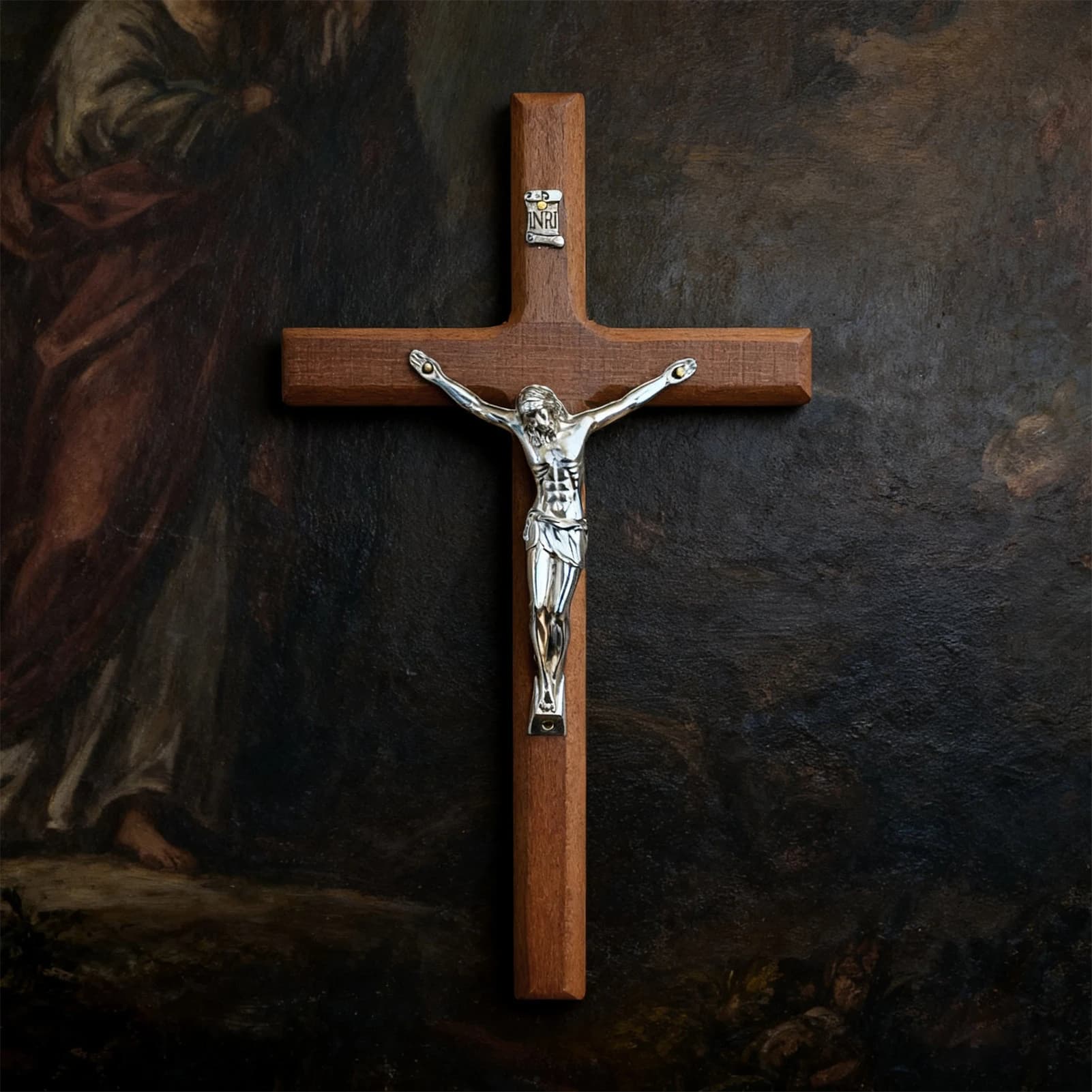 Crucifix mural croix cadeau bois croix décoration murale pour entrée noël pâques jésus Sculpture Figurine Collection chrétienne