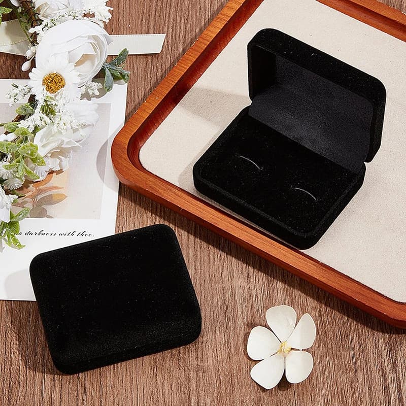 Boîte à boutons de manchette floquée haut de gamme, boîte-cadeau d'affaires pour hommes, emballage de clous, boîte de rangement en velours rabattable, boîte-cadeau Souvenir de mariage