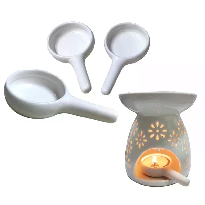 Bougeoir en céramique, brûleur d'huile fondue