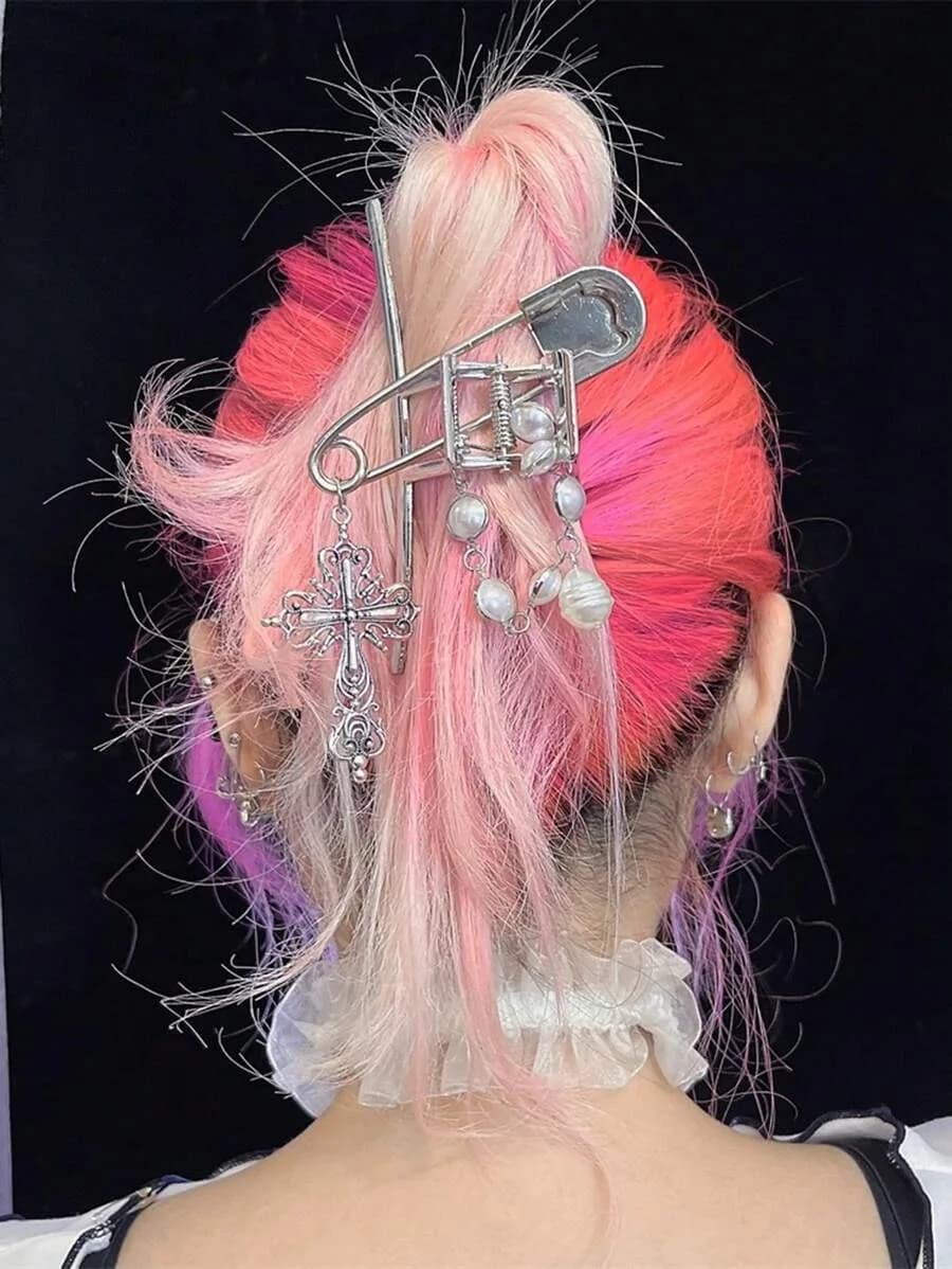 1 broche, chaîne croisée