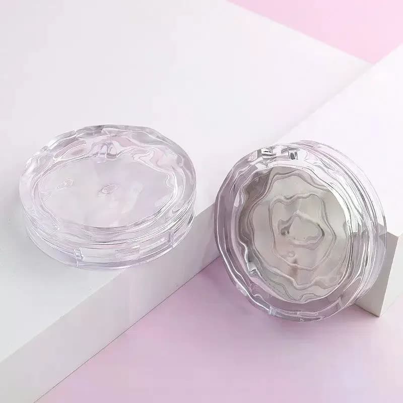 Boîte vide transparente ondulée pour palette de cosmétiques, fard à paupières, blush, rouge à lèvres, poudre DIY, maquillage