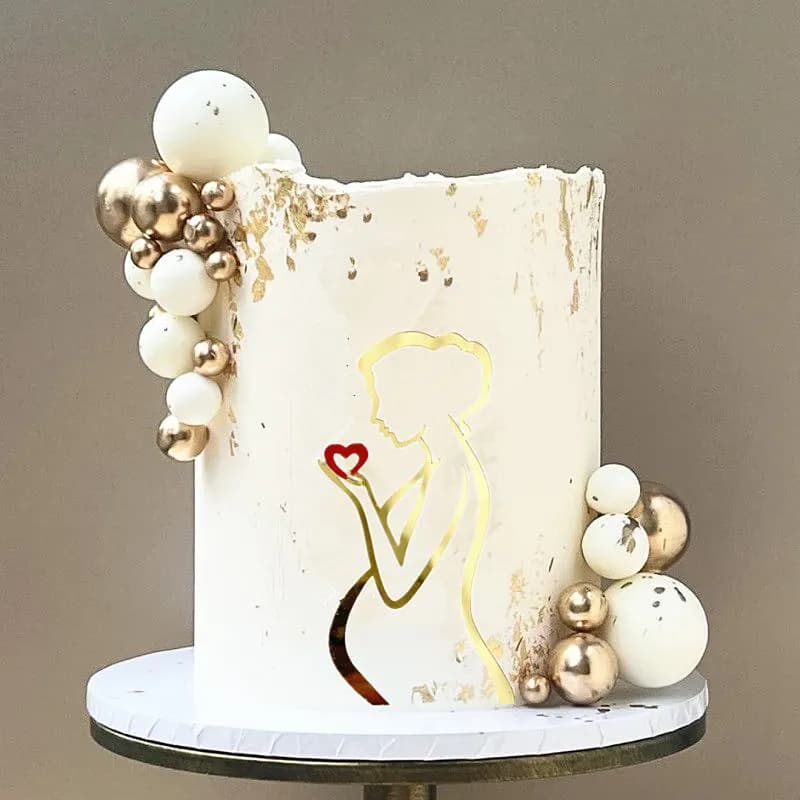Décoration de gâteau en acrylique pour future maman