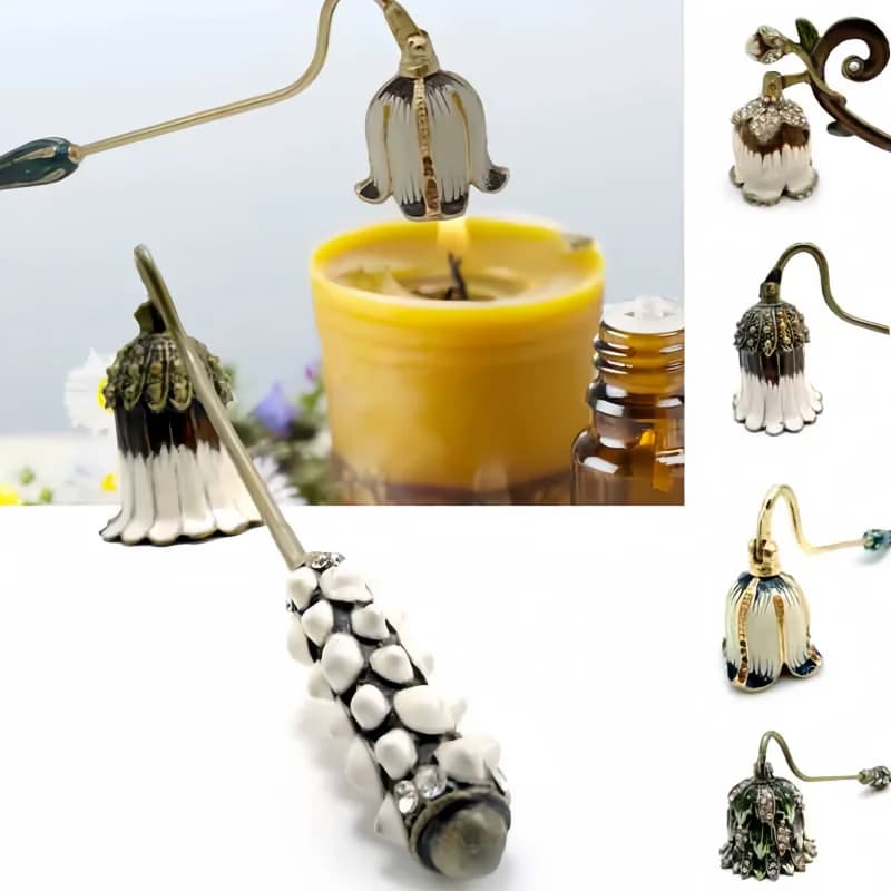 Extincteur de bougies élégant, accessoire de bougie à Long manche, mèche en métal, éteignoir de flamme, décoration de maison, cadeau