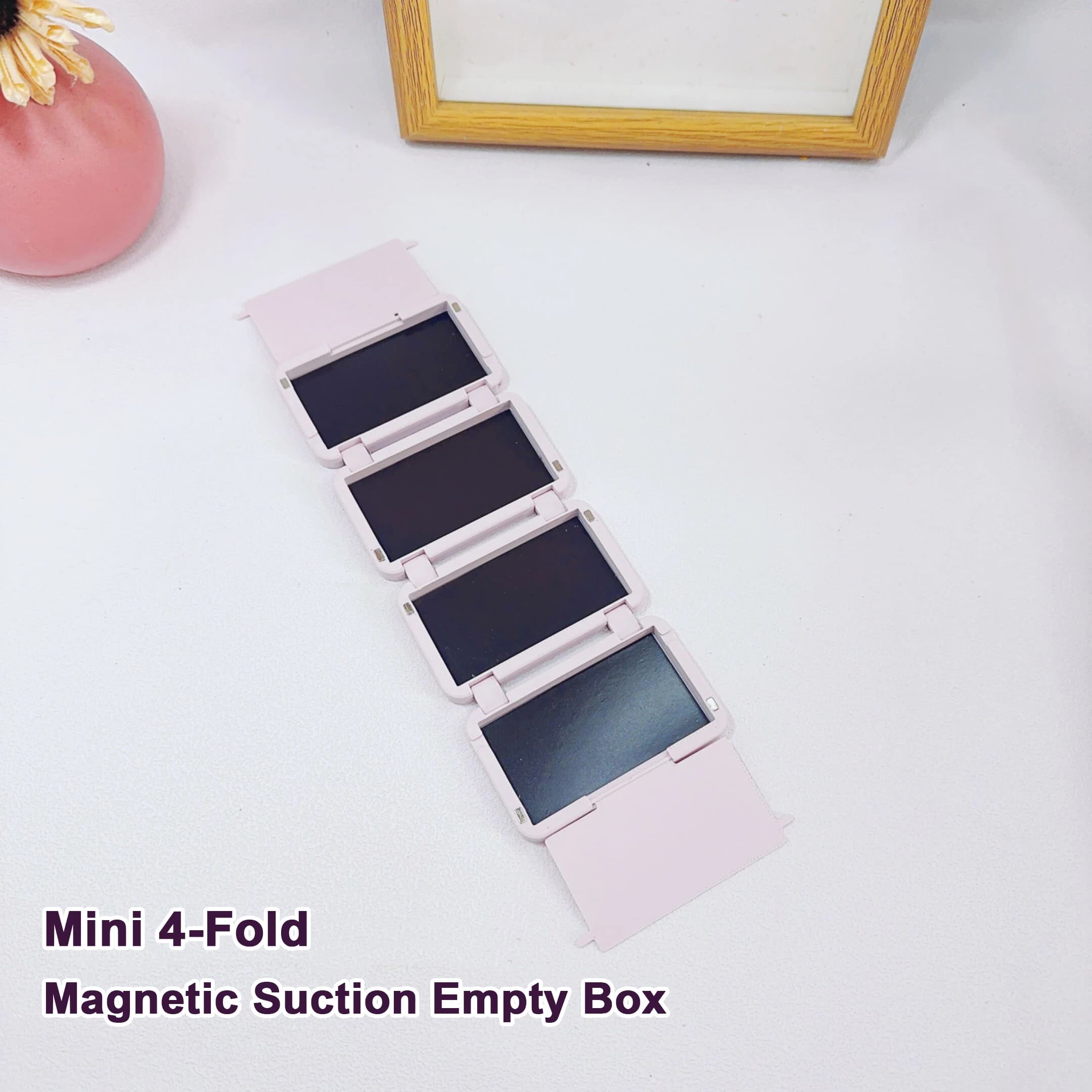 Mini boîte de rangement magnétique pliable en 4 couches pour maquillage