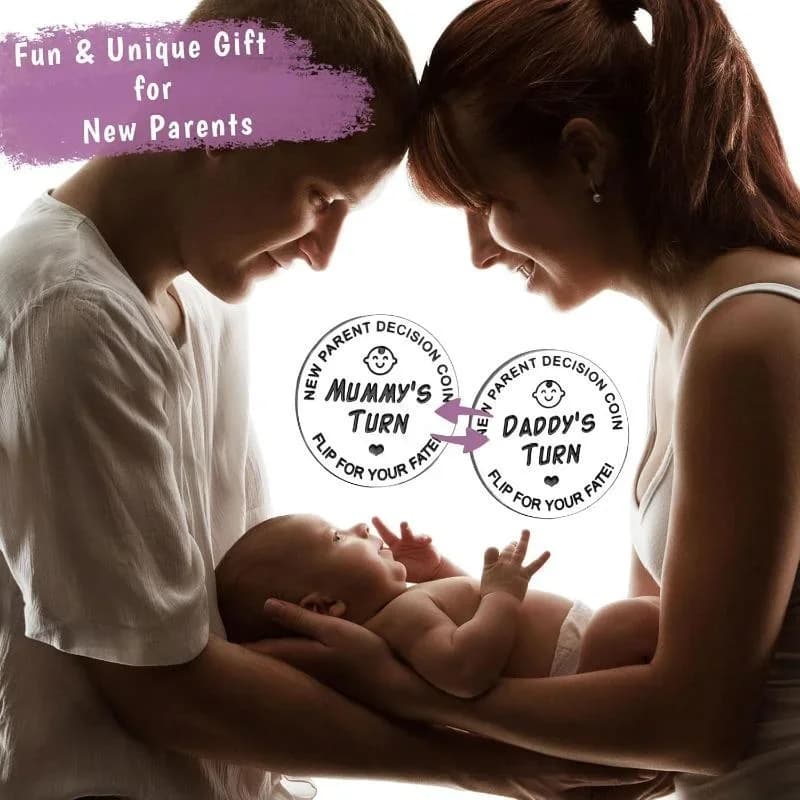 1pc Double face drôle bébé cadeau nouveaux Parents décision pièce cadeaux de grossesse pour nouvelle maman fête des mères Thanksgiving cadeau de noël