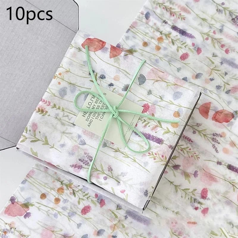 Papier de soie Floral pour Bouquet de fleurs, 10 pièces, papier d'emballage cadeau, papier d'art floral pour bricolage artisanat, décor de fête d'anniversaire et de mariage