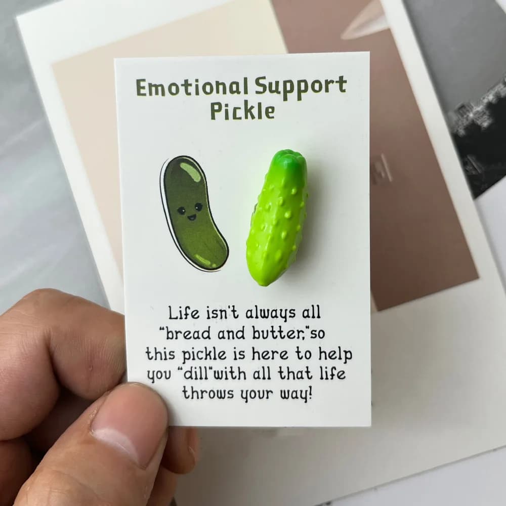 Carte de câlin de poche en forme de concombre, 1 pièce, avec un Support émotionnel amusant, parfaite pour tout le monde en besoin d'encouragement |   Cadeau idéal