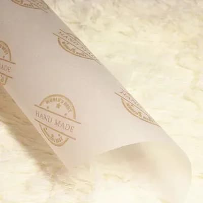 Papier d'emballage transparent fait à la main Regina, emballage pour petite entreprise, logo personnalisé, 80% pièces par lot, 100