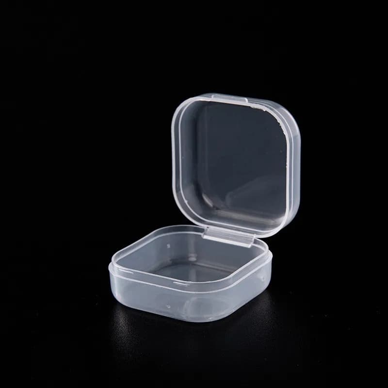 Mini boîtes carrées en plastique transparent, mallette de rangement pour bijoux, conteneur de finition, boîte d'emballage pour boucles d'oreilles