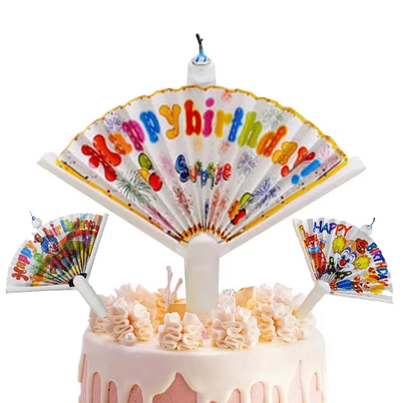 Nouvelle bougie d'anniversaire avec bannière de ventilateur Joker, bougie de souhait amusante, décoration de gâteau d'anniversaire, bougies à motif de Clown, bougies Surprise