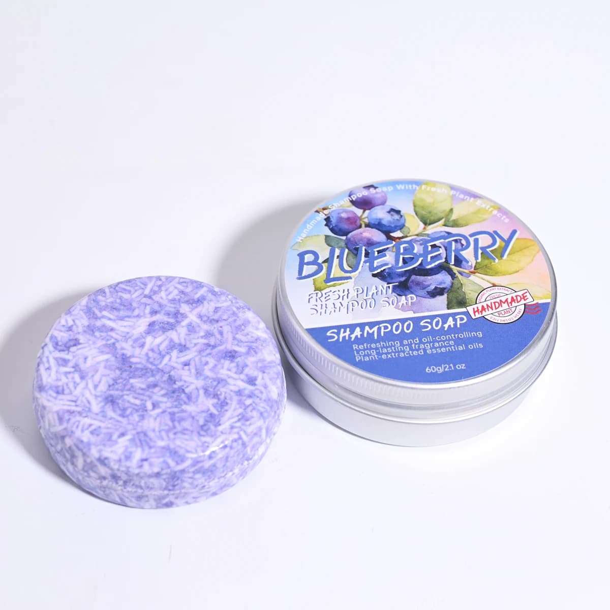 Shampooing Solide Naturel à la Cerise Sans Silicone à Base de Plantes pour Éliminer les Graisses et Hydrater les Cheveux 60g – Barre de Shampooing Concentrée à la Glycérine