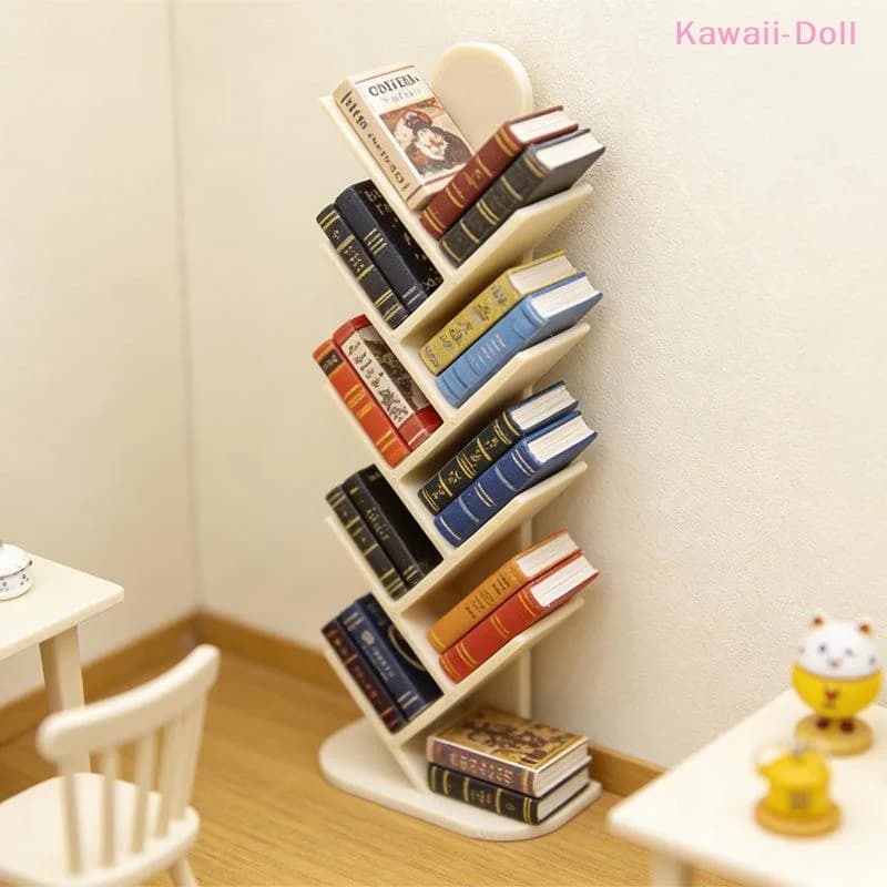[DO] Modèle de mini-bibliothèque de simulation pour maison de poupée, décoration de mobilier de bureau pour maison de poupée, accessoires photo pour micro-scène de maison de poupée[DO]