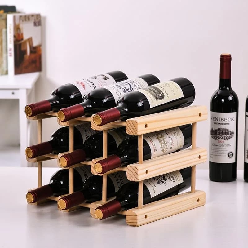 Étagère à vin créative en bois massif DIY, décoration de salon, meuble à vin multi-bouteilles, idéal pour la présentation de vins à domicile ou au bar