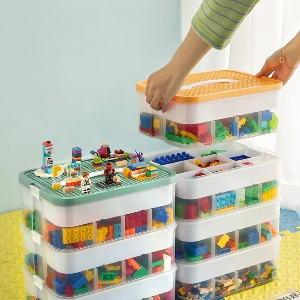 Boîte de rangement empilable pour jouet Lego, bloc de construction en plastique, conteneur de Puzzle, support de compartiment, organisateur de jouets pour chambre d'enfant, cadeau