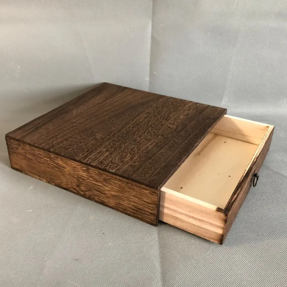 Artisanat bois rétro boîte de rangement verrouillable tiroir/Type rabattable boîte à thé exquise Vintage avec couvercle coffre au trésor thé Pu'Er