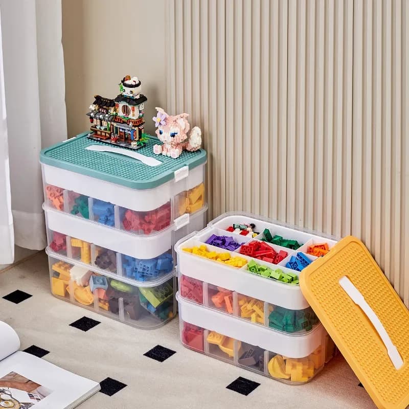 Boîte de rangement en plastique pour enfants Lego, Puzzle, bloc de construction, conteneur de Classification des pièces, boîte de tri, organisateur de jouets pour chambre d'enfant