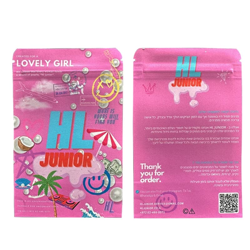Sac à bonbons personnalisé en papier kraft blanc imprimé, qualité alimentaire, document complet, scellé, cadeau, strass, thé, debout, fermeture éclair