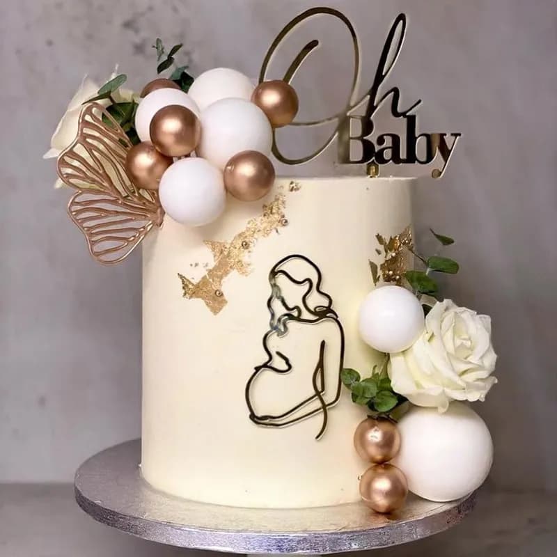 Décoration de gâteau en acrylique pour future maman