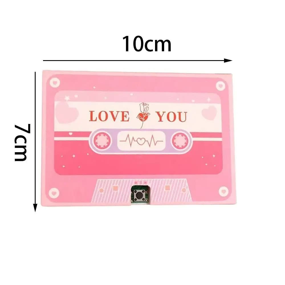 Carte de vœux enregistrable multifonctionnelle, portable, enregistrement vocal DIY de 60 secondes, cassette romantique