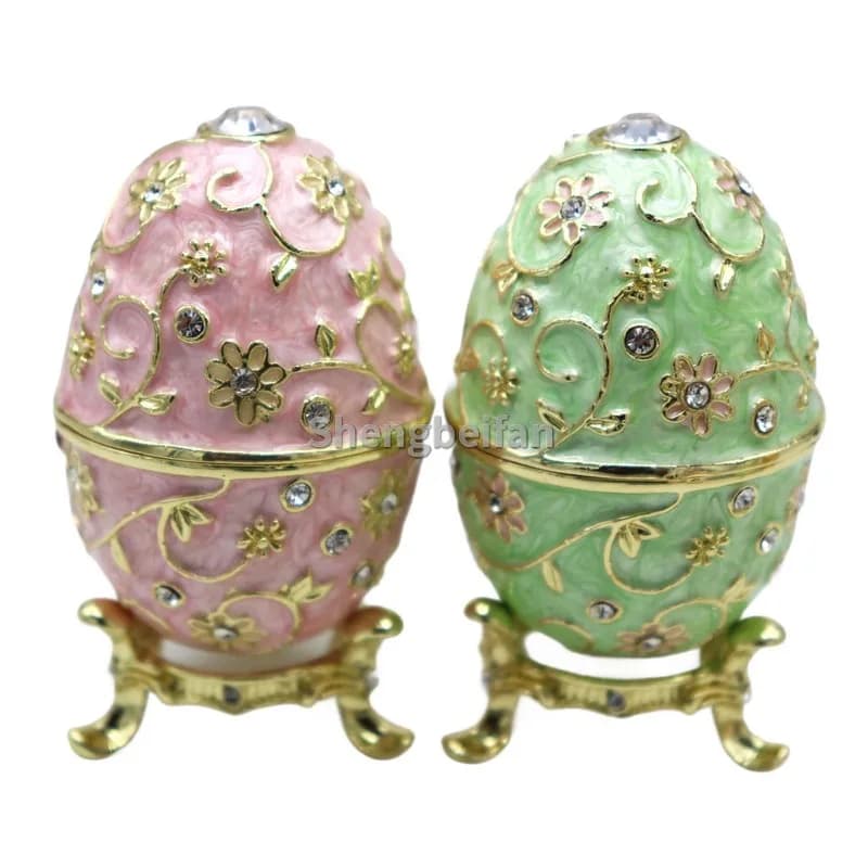 Oeuf de pâques Faberge, boîte à bibelots peinte à la main, petits ornements pour stocker des bijoux, cadeau Unique pour le jour de pâques