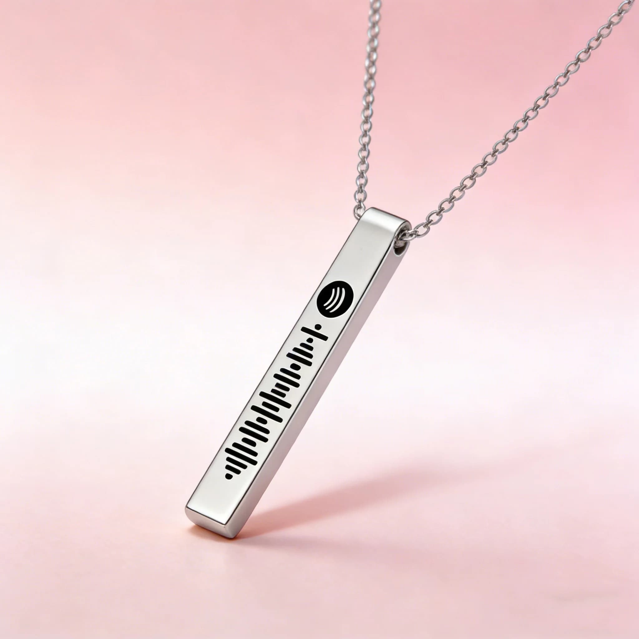 Collier personnalisé avec code Spotify en acier inoxydable