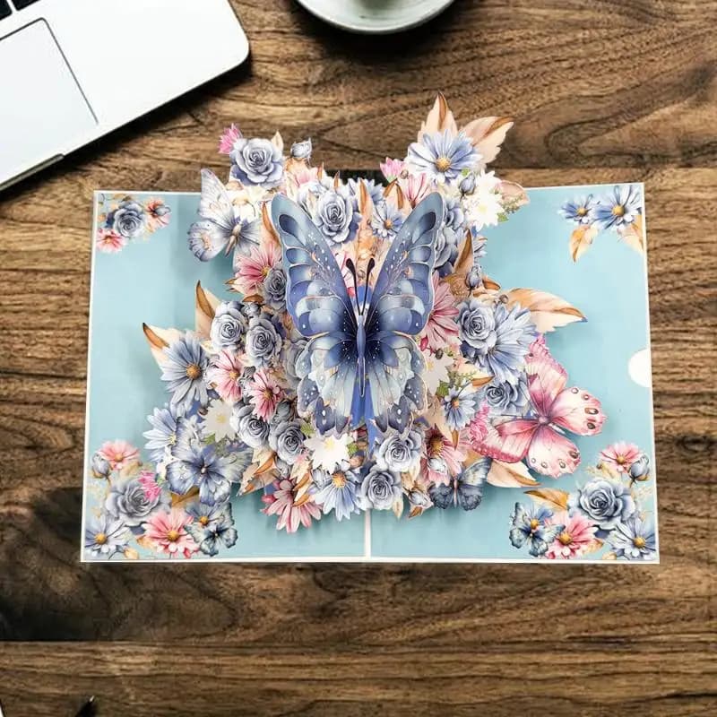 Carte de vœux papillon 3D pour Noël, fête des mères, Saint-Valentin, anniversaires, cadeau, accessoires décoratifs