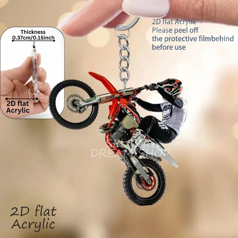 Porte-clés moto punk, porte-clés motard tout-terrain