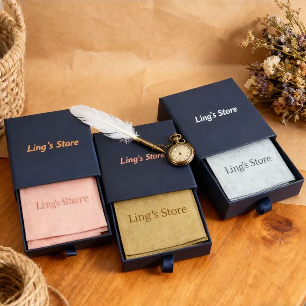 Boîte à bijoux avec tiroir bleu marine