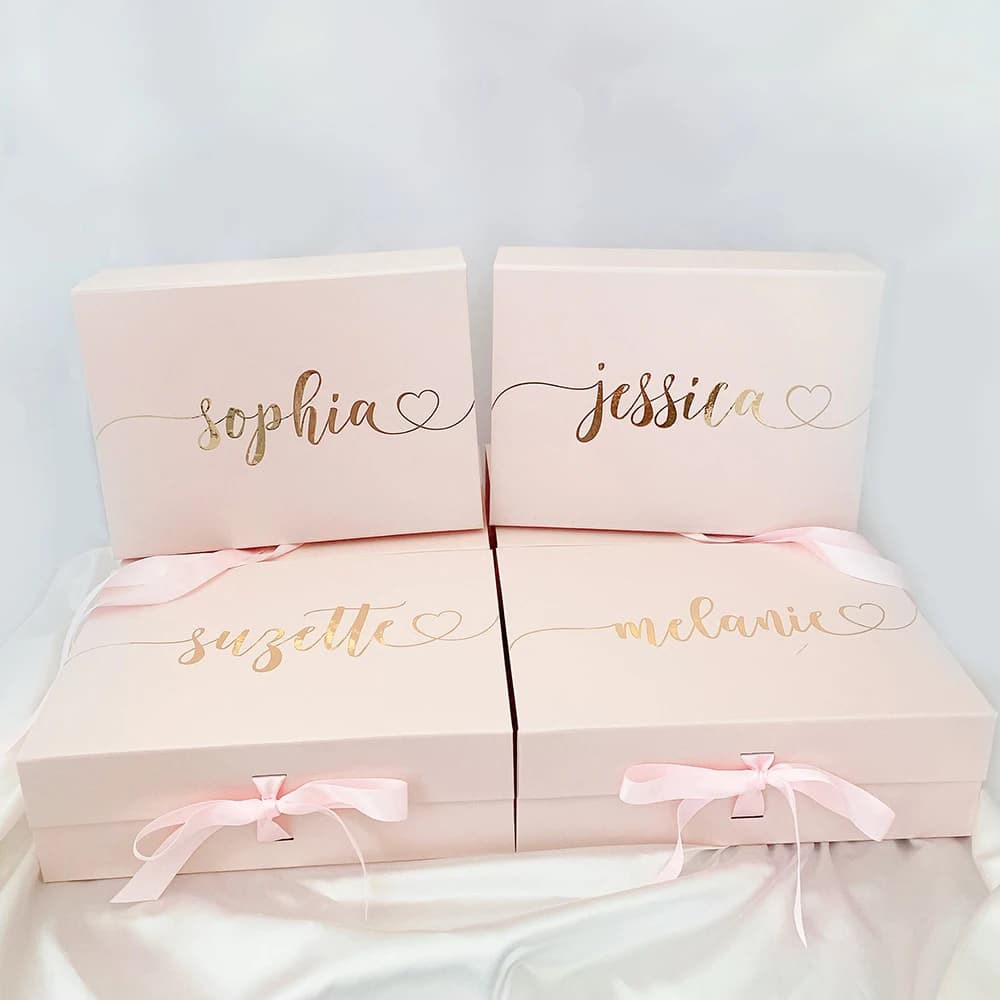 Coffret cadeau de demoiselle d'honneur de mariage personnalisé avec ruban, décorations de fête de poule, vous soyez ma demoiselle d'honneur/demoiselle d'honneur, boîte-cadeau de célibataire
