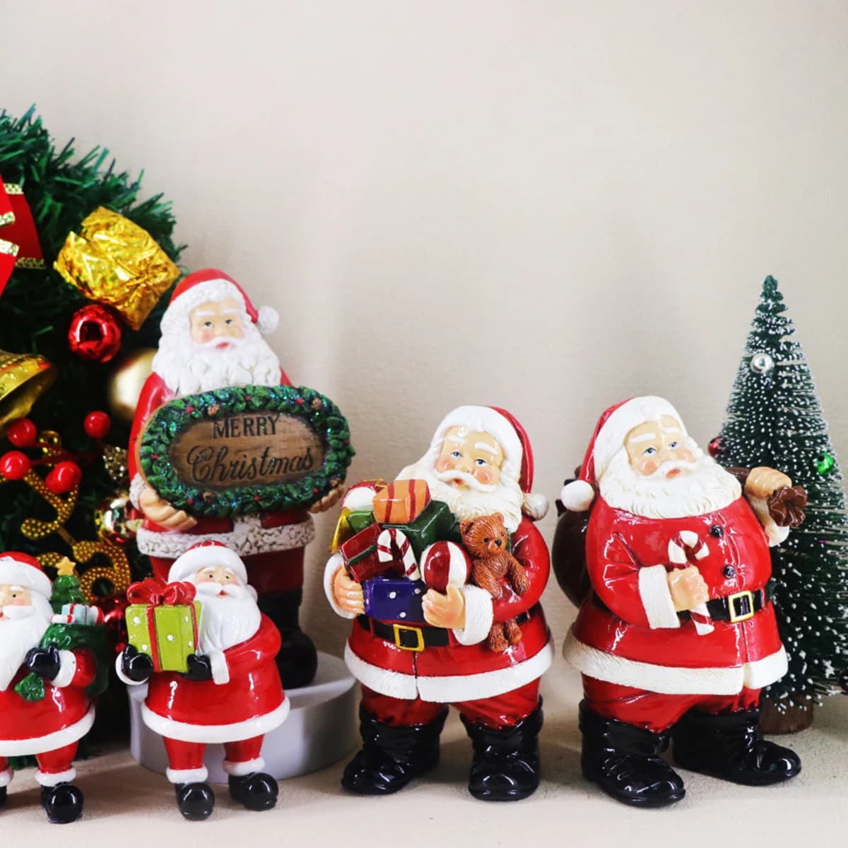 Décorations de noël, cadeaux, ornements du père noël, artisanat en résine, décorations pour la maison et le salon