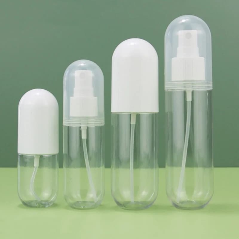 【Personnalisation du logo】 Bouteilles cosmétiques personnalisées de 80 ml Flacon pulvérisateur de parfum Couvercle blanc Forme de capsule