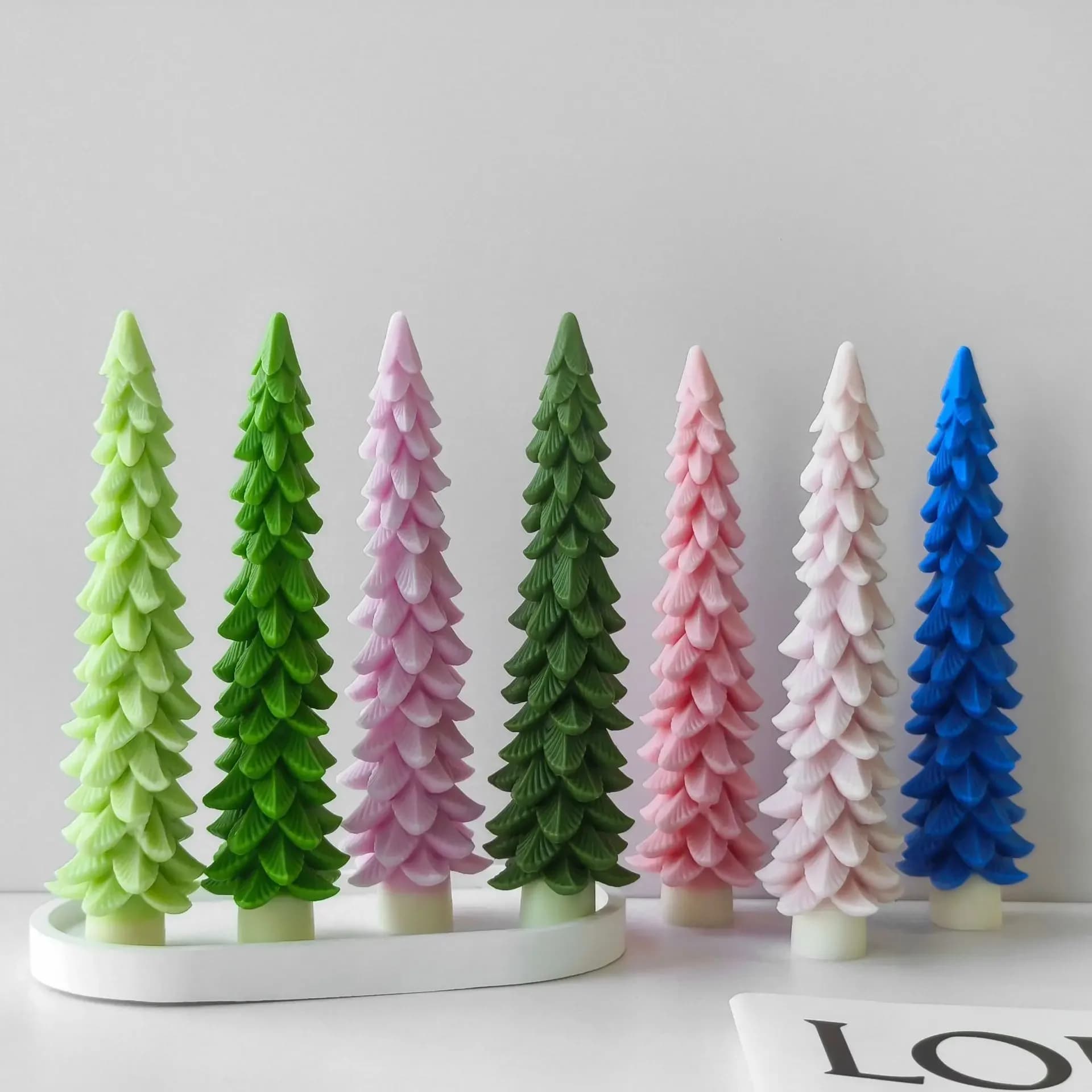 Moule en silicone pour bougie en forme de sapin de Noël