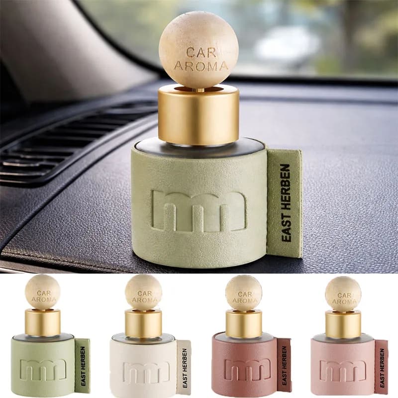 Ornement d'aromathérapie pour voiture en cuir de 50 ml, parfum longue durée, désodorisant d'air portable, parfum pour la maison, la voiture, le bureau
