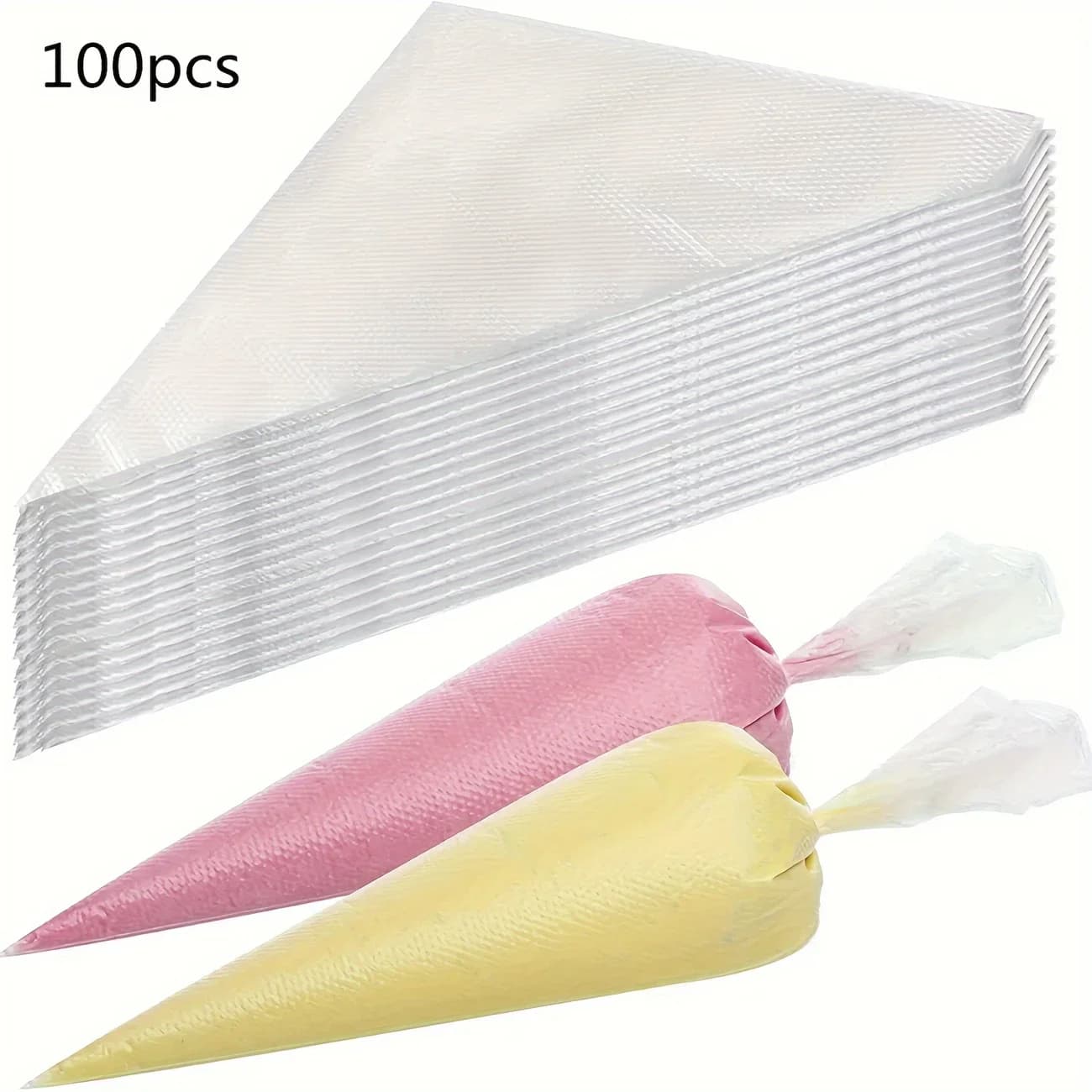 Sacs à pâtisserie jetables, 100 pièces, sacs à douilles Extra solides et anti-fuite pour la décoration des gâteaux, la pâtisserie, la glace et l'artisanat, durables et sans danger pour les aliments