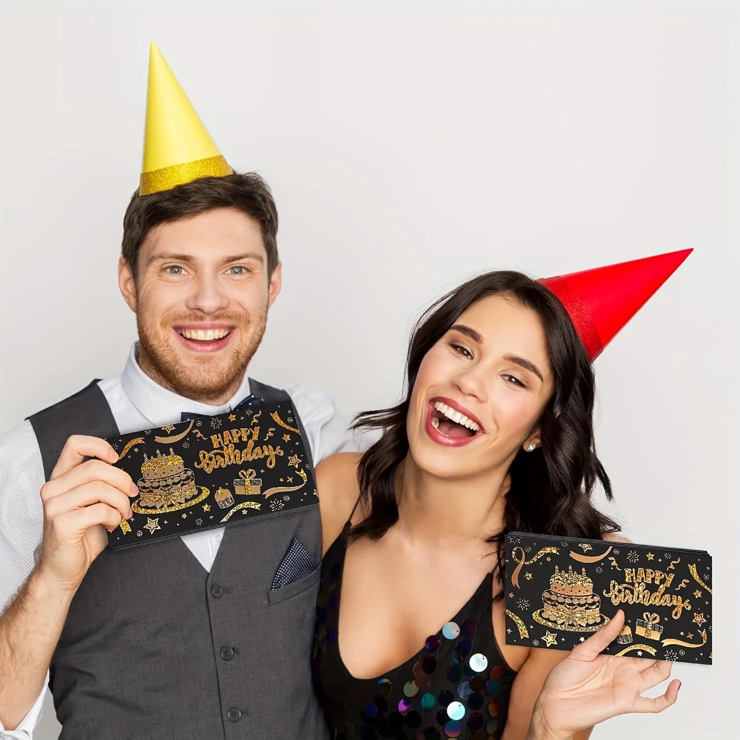 1 pièce Portefeuille-carte de vœux créatif pour anniversaire, porte-billets pliable, enveloppe rouge pliable, enveloppe cadeau d'anniversaire