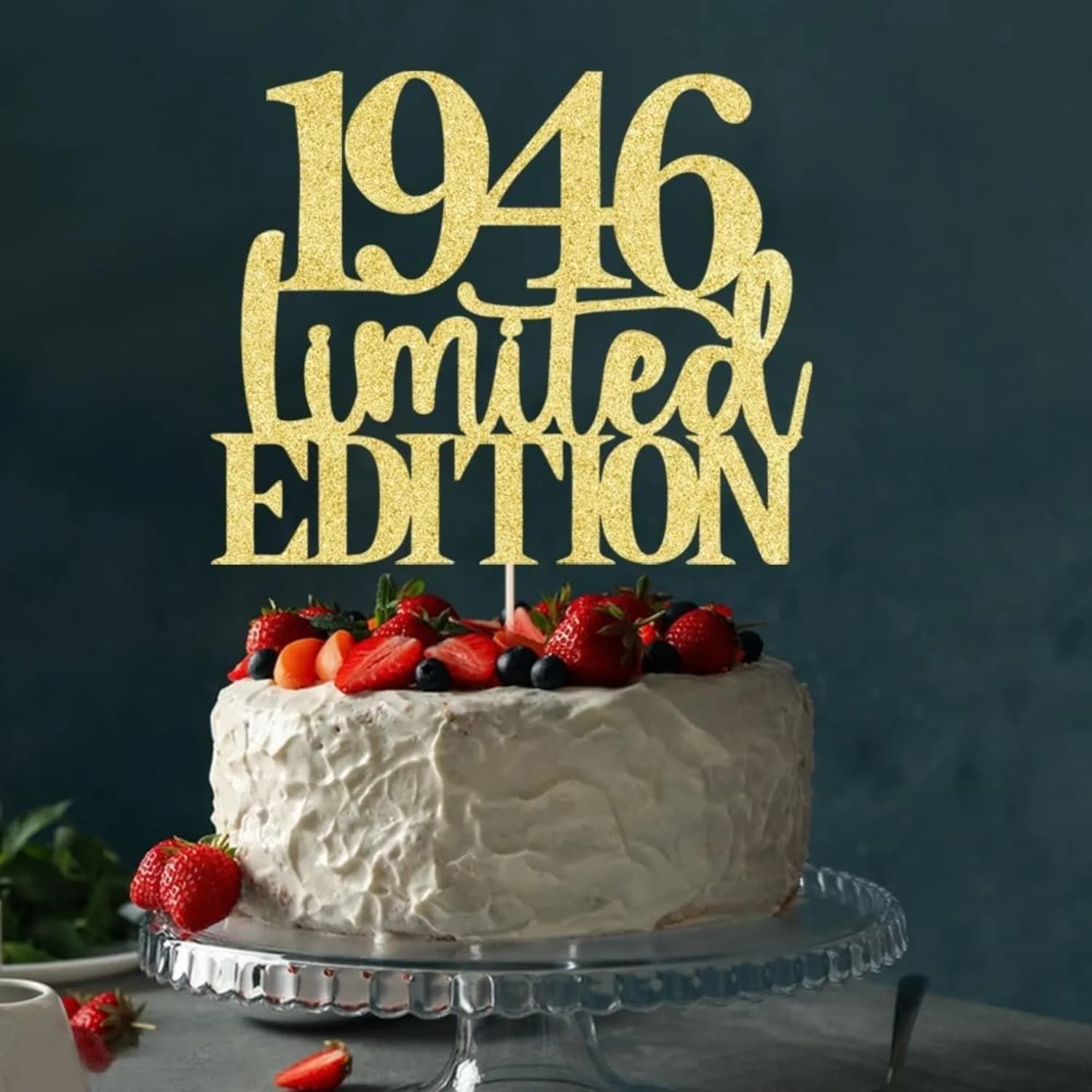 Décoration de gâteau d'anniversaire pour 80 ans, 1 pièce, décor de gâteau à paillettes dorées, cadeau d'anniversaire fait à la main pour hommes et femmes