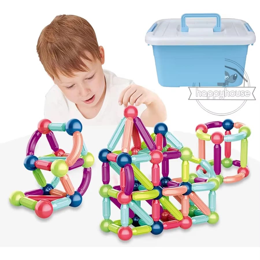Ensemble de blocs de construction magnétiques, jouets pour enfants, blocs de construction de tige de bâton magnétique, jouets éducatifs Montessori pour enfants garçons et filles