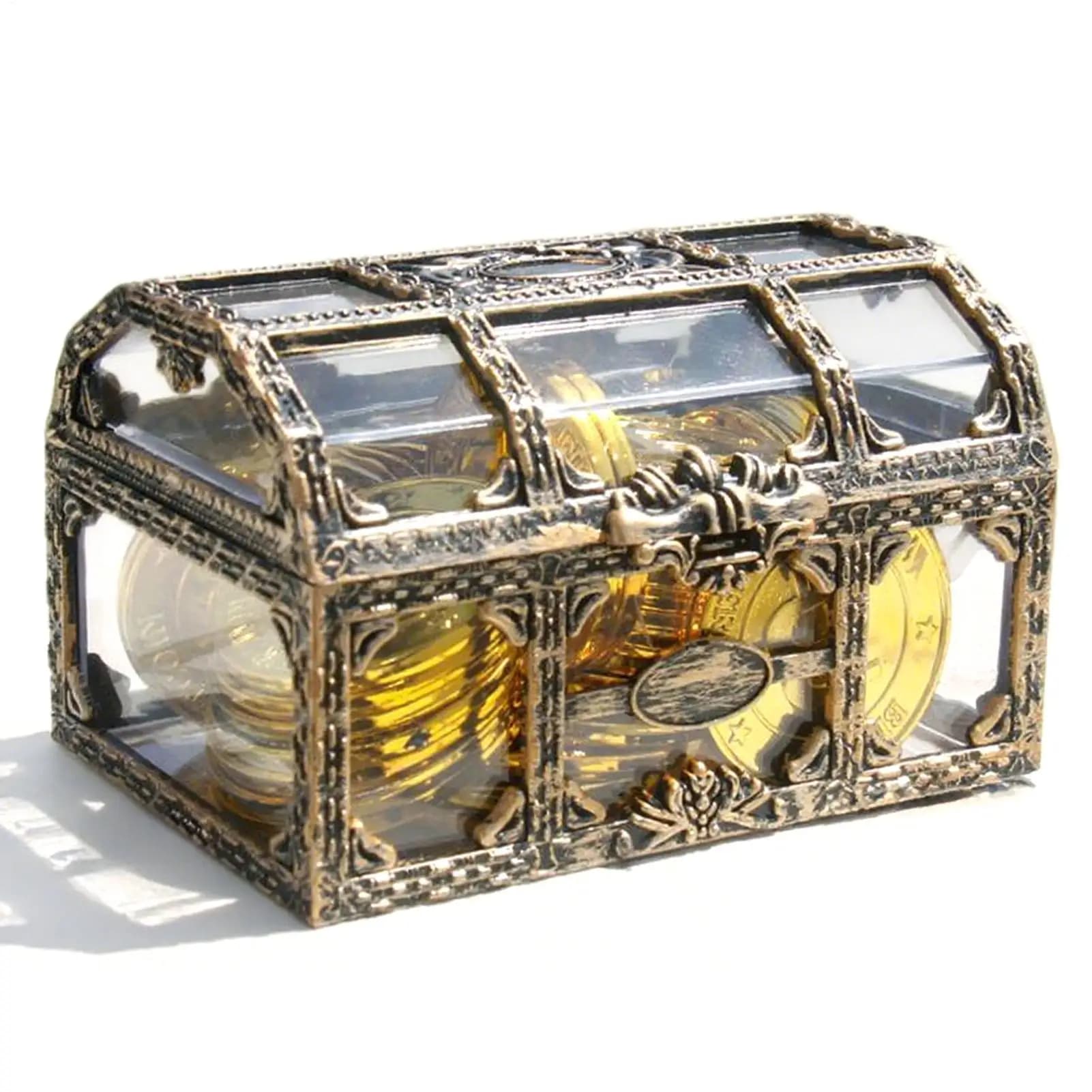 Petite boîte à trésors portable transparente multifonctionnelle, organisateur pour fêtes au bord de la piscine, cadeaux de fête, plage, jeux en plein air