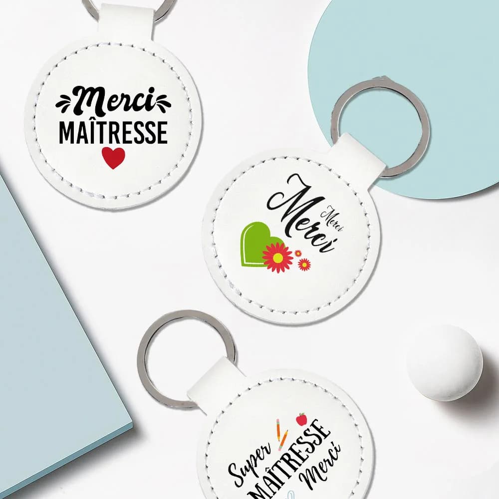 Porte-clés en cuir Thank You, accessoires clés, cadeau original pour enseignant, cadeau surprise pour la fin d'année scolaire