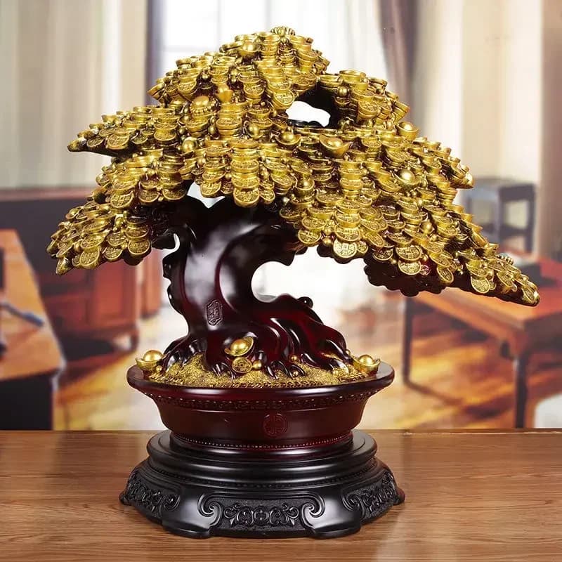 Ornement Arbre de la Fortune Feng Shui, Cadeaux d'ouverture de magasin, Arbre à argent, Décorations de salon, Sculptures, Figurines, Statues