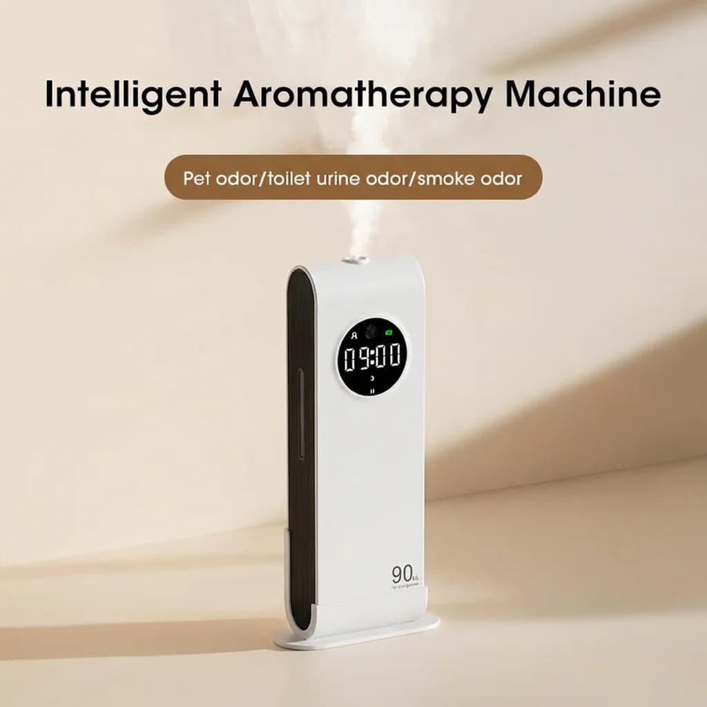 Diffuseur d'aromathérapie sans fil, purificateur d'air, désodorisant avec lumière nocturne, parfum aux huiles essentielles pour le salon