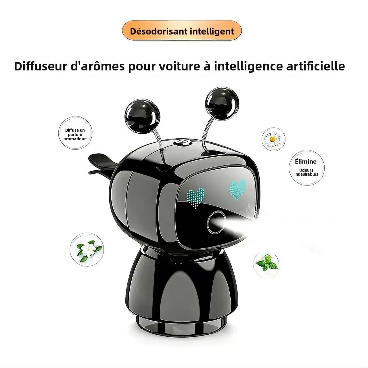 Diffuseur de parfum intelligent pour grille d'aération de voiture, allumage/extinction automatique avec démarrage de voiture, nouveau style printemps-été, parfum longue durée, éliminateur d'odeurs