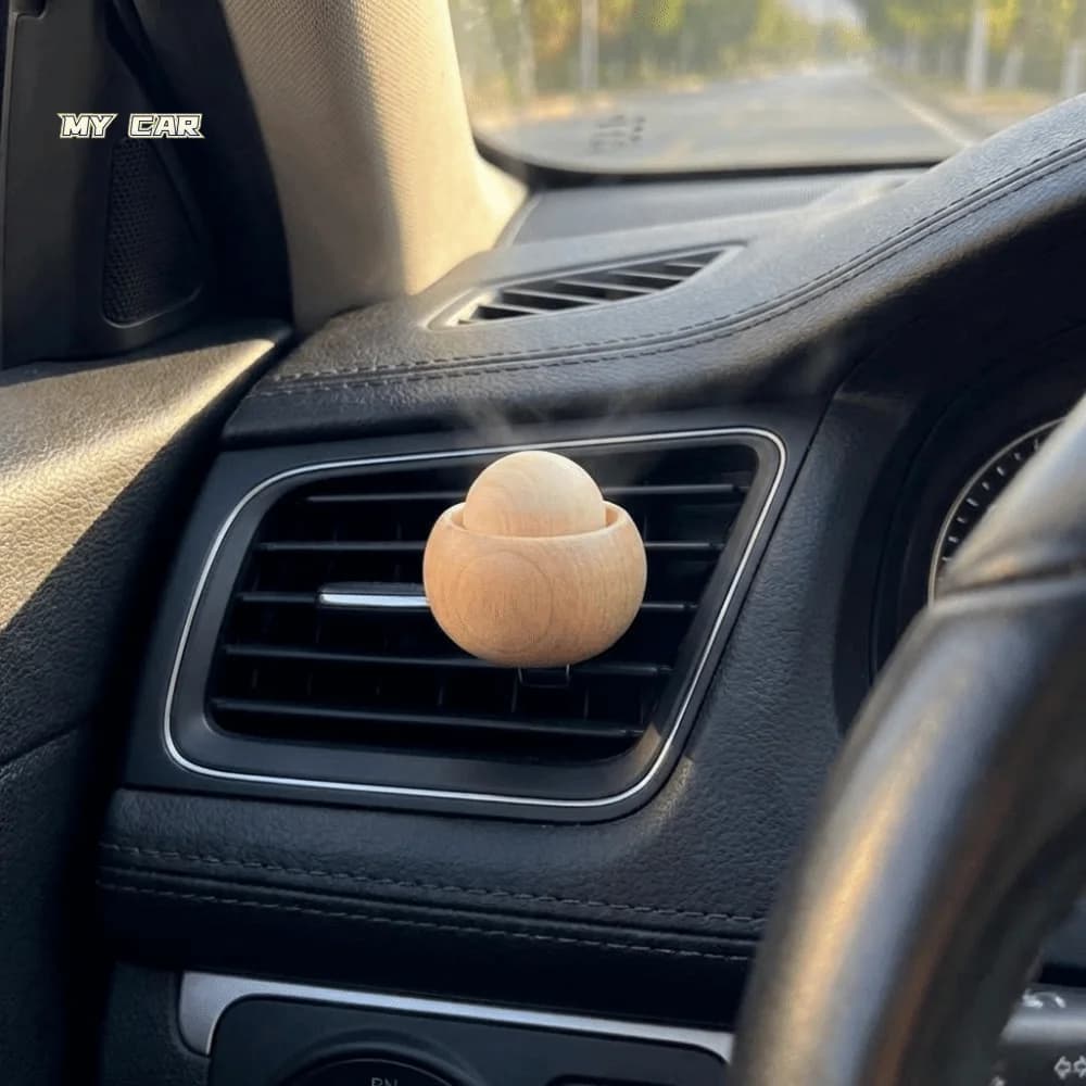 Diffuseur d'air frais pour voiture fait à la main en noyer noir naturel, mini taille, diffuseur d'huiles essentielles réutilisable, design élégant, diffuseur d'arômes