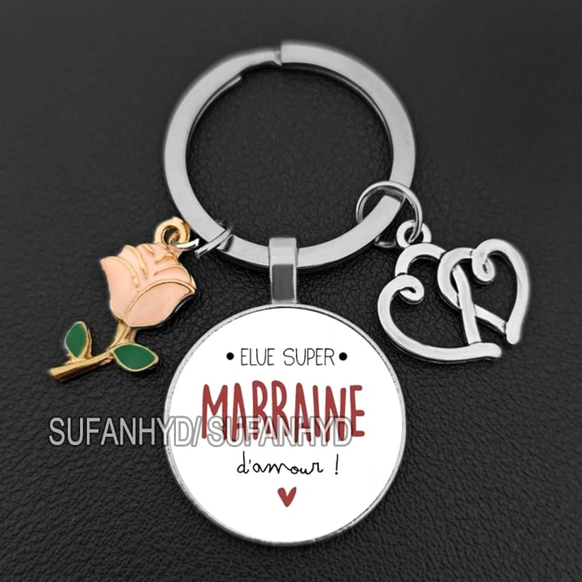 Porte-clés en français "J'ai une meilleure marraine du monde", cadeau pour la fête des mères, cadeaux pour Marraine