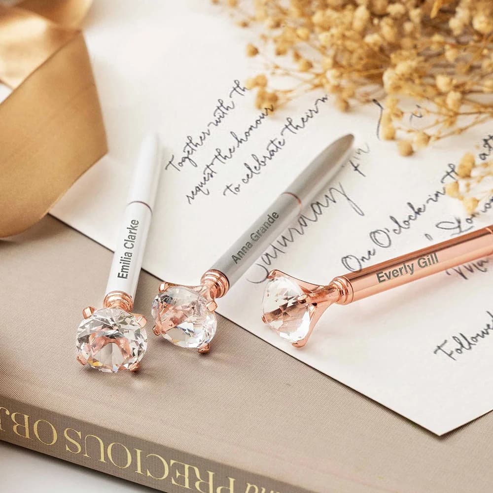Stylo diamant personnalisé pour demoiselle d'honneur, joli cadeau de mariage gravé, cadeaux de fête, cadeaux de proposition de demoiselle d'honneur, vente en gros